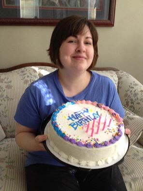 Lauren with birthday cake