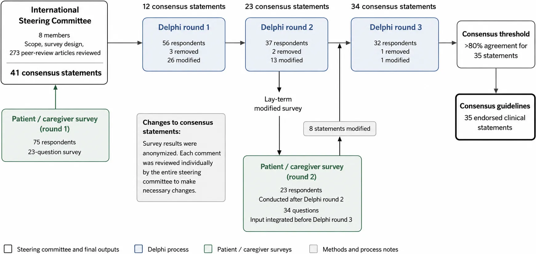 Figure 1. Modified Delphi process for the development of international consensus clinical guidelines for Wolfram syndrome.